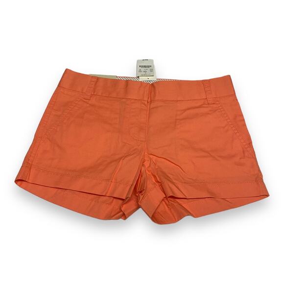 J. Crew Factory Womens Shorts Sz 00 3" Chino Neon Peach NEW - Picture 4 of 7